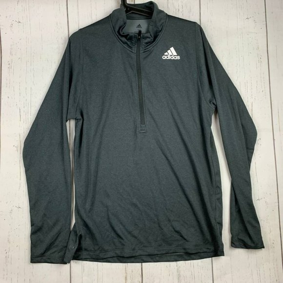 Adidas Medium Gray Pullover‎ Sweatshirt 1/2 Zip Adult Mens - Picture 1 of 6